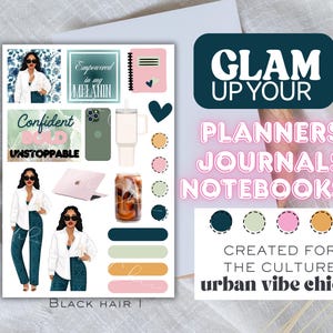 Schwarzes Mädchen Planner Aufkleber, schwarze Frauen, Afroamerikaner Planner Aufkleber, Planer Aufkleber, Affirmation Aufkleber, Urban Vibe Chic