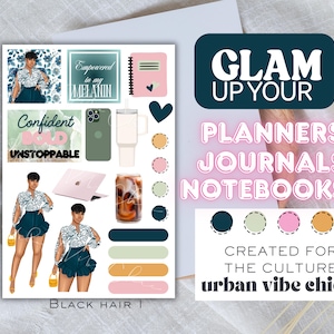 Schwarzes Mädchen Planner Aufkleber, schwarze Frauen, Afroamerikaner Planner Aufkleber, Planer Aufkleber, Affirmation Aufkleber, Urban Vibe Chic