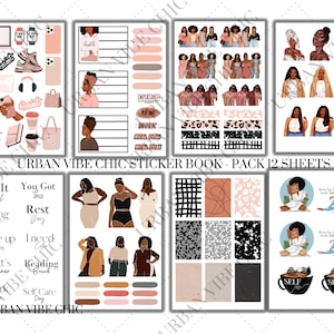 Black Girl Stickers, Black Girl Planner Stickers, Black Girl Sticker Book, Planner Sticker, Black Owned, Affirmation Stickers, Girl Stickers
