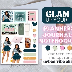 Schwarzes Mädchen Planner Aufkleber, schwarze Frauen, Afroamerikaner Planner Aufkleber, Planer Aufkleber, Affirmation Aufkleber, Urban Vibe Chic