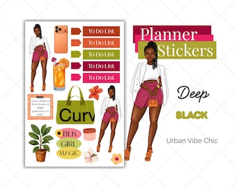 Luxury Lifestyle | Black Girl Stickers | Black Girl Planner Sticker | Urban Vibe Chic| Summer Stickers | Spring Stickers | Sticker Sheets