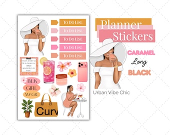 Luxury Lifestyle | Black Girl Stickers | Black Girl Planner Sticker | Urban Vibe Chic| Summer Stickers | Spring Stickers | Sticker Sheets