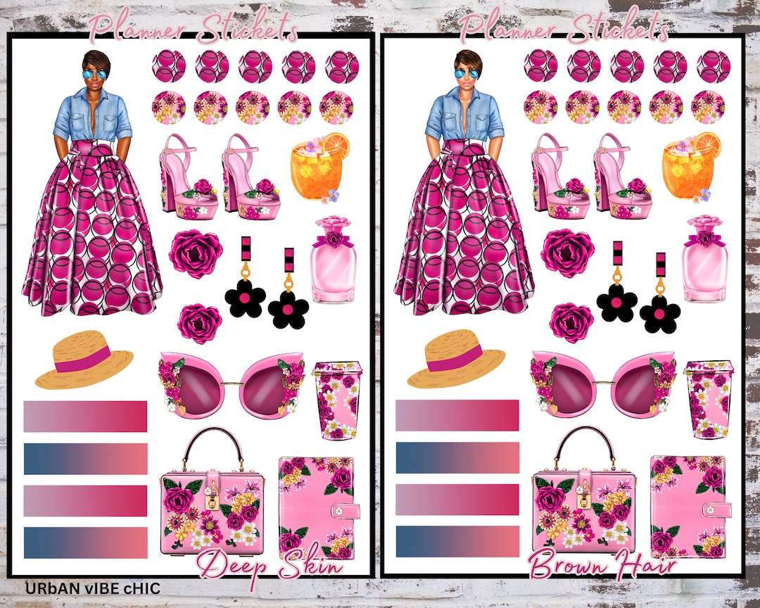 Urban Chic Planner Stickers: Black Girl Fashion Stickers - Etsy