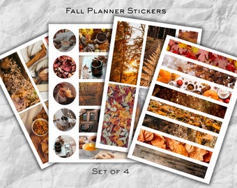 Cozy Autumn Planner Stickers, Fall Theme, Journal Stickers