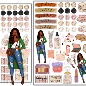 Black Girl Magic Planner Sticker Sheets, Black Women,Black Girl Planner Stickers, African American Planner Sticker Sheets, Urban Vibe Chic