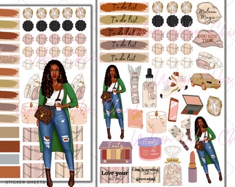 Black Girl Planner Stickers Black Women African American - Etsy