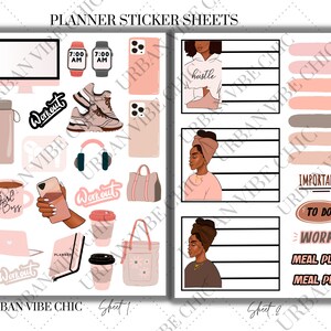 Black Girl Stickers, Black Girl Planner Stickers, Black Girl Sticker Book, Planner Sticker, Black Owned, Affirmation Stickers, Girl Stickers