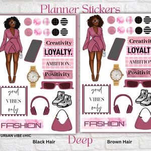 Black Girl Planner Stickers, Black Women, African American Planner Sticker, Planners Stickers, Black Owned, Affirmation Stickers, Stickers