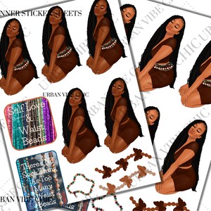 Black Girl Planner Stickers, Aufkleber Bögen, African American Planner Sticker, Planner Stickers, Black Owned, Affirmation Stickers, Stickers