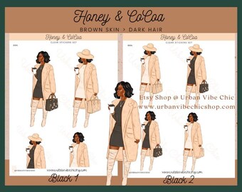 Honey & Cocoa Black Girl Stickers: Fashion Planner Stickers