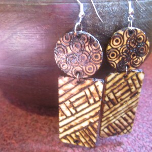 Centric Wood Burned Earrings