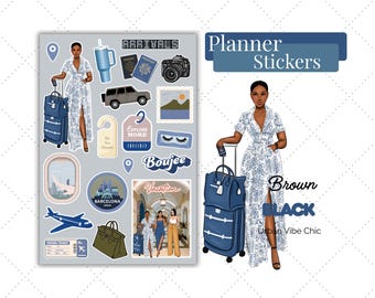Travel Planner Stickers | Adventure Planner Sticker Sheet | Aesthetic Travel Stickers | Vacation Planning Stickers | Urban Vibe Chic