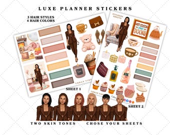 Adesivi per planner Black Girl: Cozy Luxe Stationery