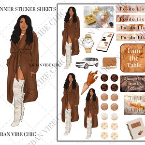 Black Girl Stickers, Black Girl Planner Stickers, African American Planner Sticker, Planer Sticker, Black Owned, Urban Vibe Chic Stickers