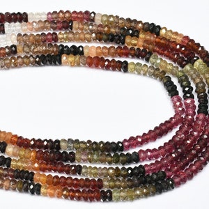 13 Inch 4-5mm Natural Tundra Sapphire Microfaceted Rondelle Beads Strand-Lustrous Tundra Sapphire Beads