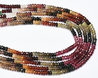 13 Inch 4-5mm Natural Tundra Sapphire Microfaceted Rondelle Beads Strand-Lustrous Tundra Sapphire Beads