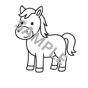 Horse Coloring Page for Kids – Printable Farm Animal PDF - Etsy