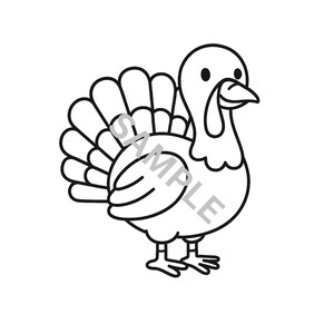 Turkey Coloring Page – Printable PDF for Kids - Etsy