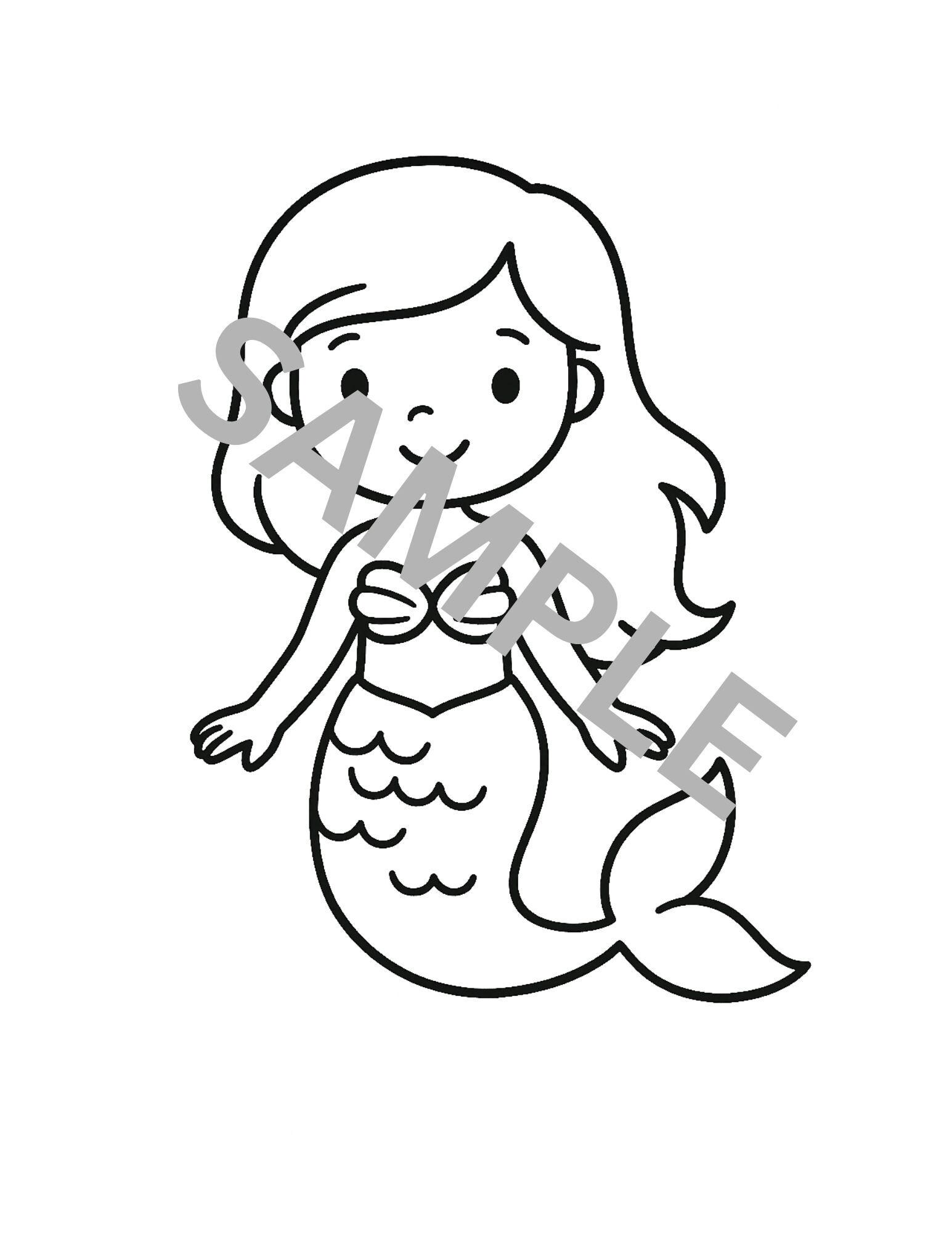 Single Mermaid Colouring In Mermaid Coloring Page - Etsy