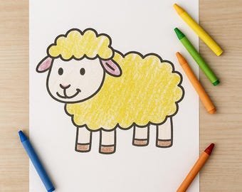 Sheep Coloring Page – Printable PDF for Kids