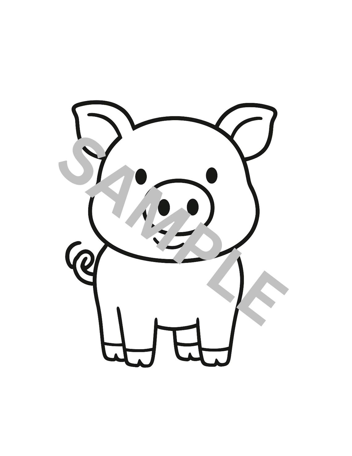 Pig Coloring Page for Kids – Printable Farm Animal PDF - Etsy