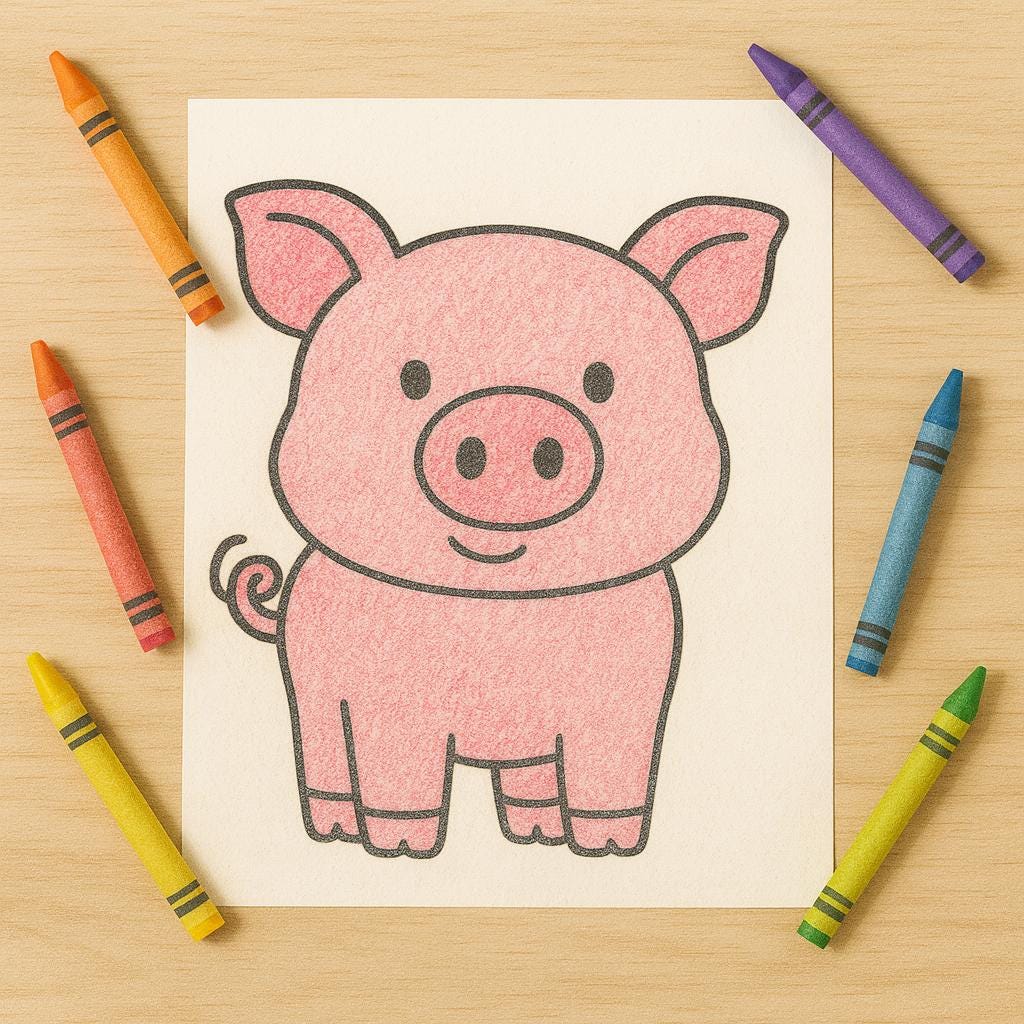Pig Coloring Page for Kids – Printable Farm Animal PDF - Etsy