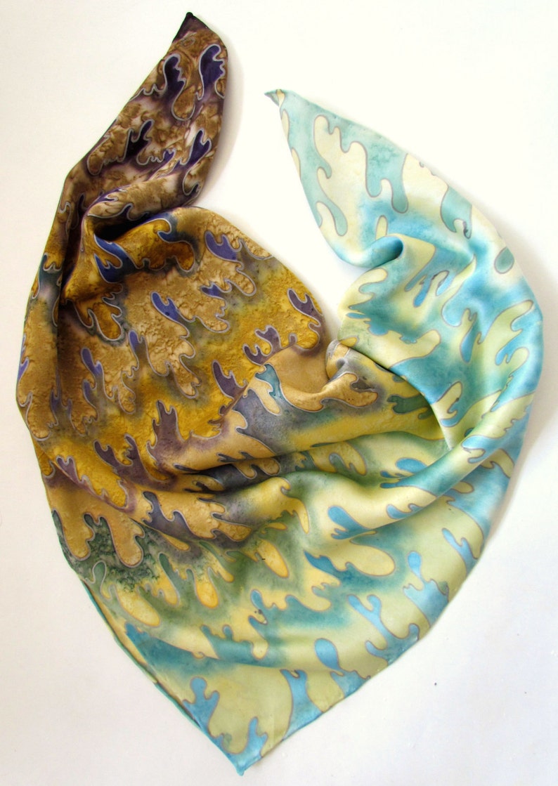 Silk scarf.hand painted scarves Batik Hand Painted Silk Scarf. | Etsy