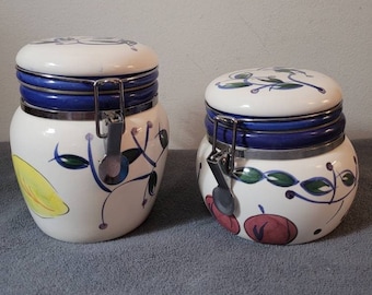 Vintage ZRIKE Amalfi Canisters: Italian Kitchen Decor, Fruit & Leaves