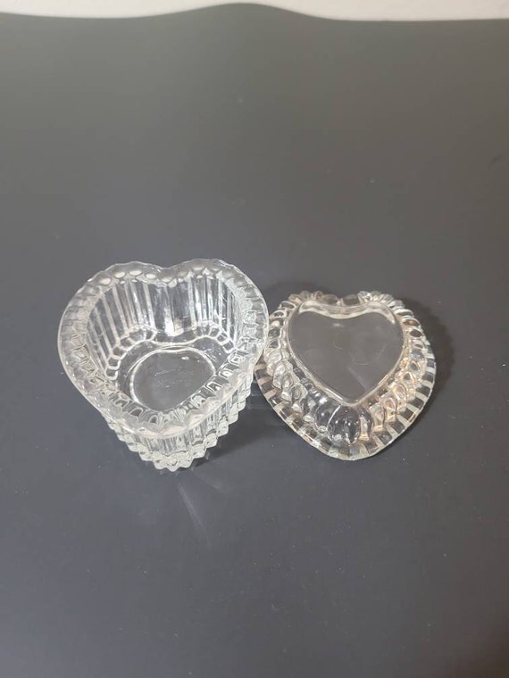 Crystal Heart Jewelry/Trinkets Box/Homco Heart Shaped… Gem