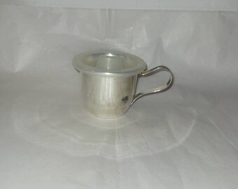 Leonard Silver Plate Baby Sippy Cup christening cup  baptism infant cup baby shower silver plate