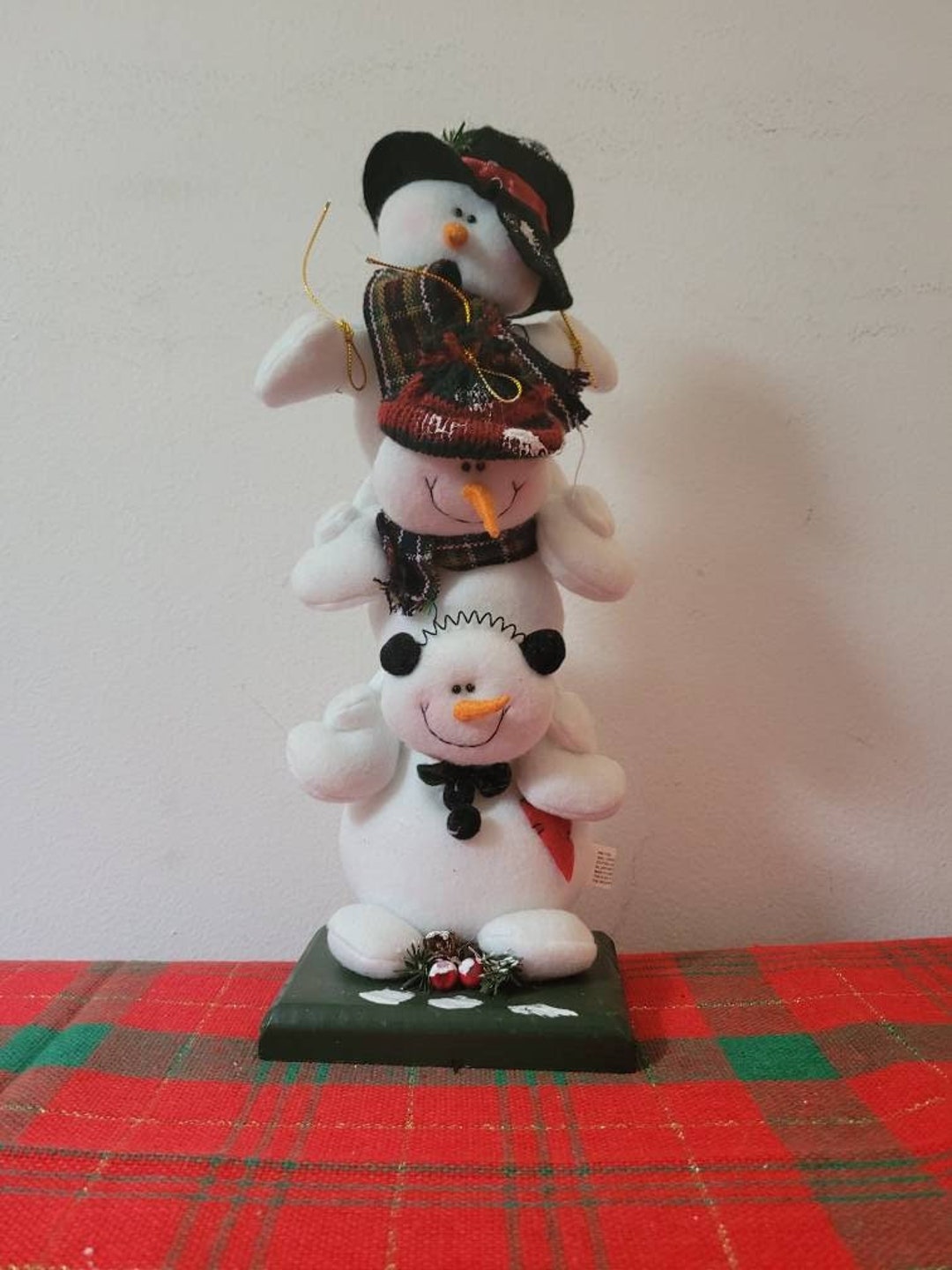 Vintage Stack of 3 Snowmen Friends /winter/christmas/holiday Decor ...