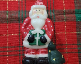 Father Christmas & Snowman Festive Scented Wax Candle in Fine China Hold Santa 