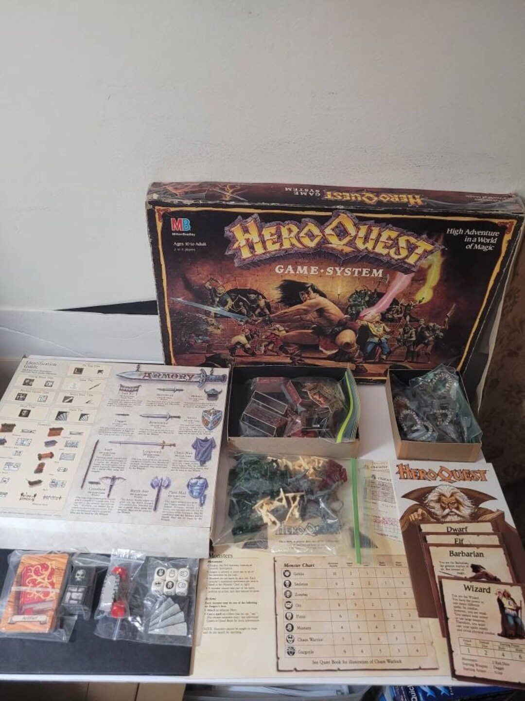 Vintage Hero Quest Board Game System - Milton Bradley- Vintage 1989 ...