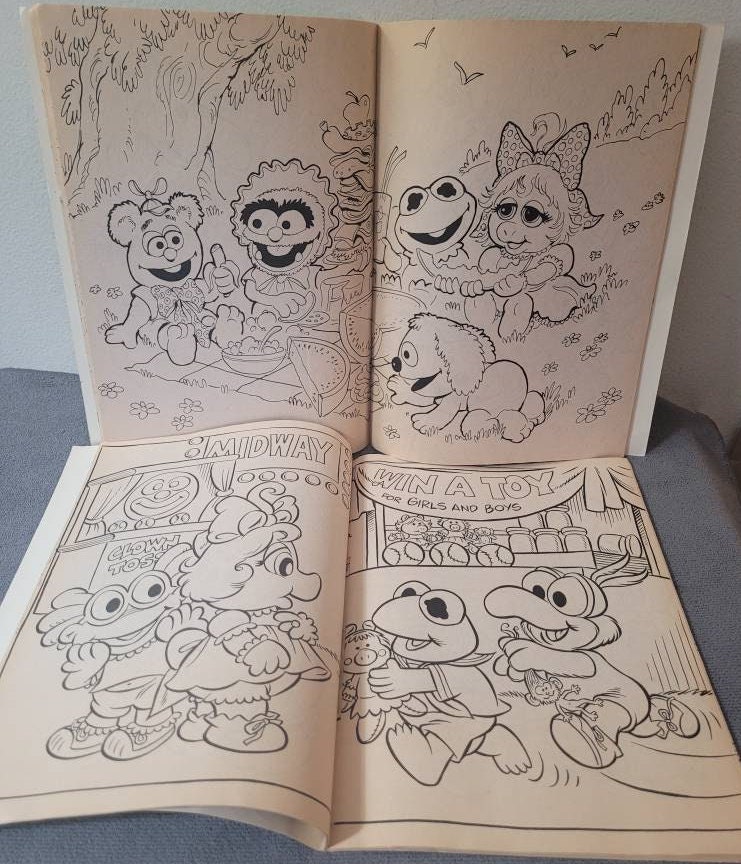 Vintage Muppet Babies Coloring Books: 1985 Jim Henson