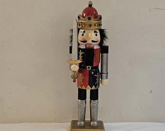14" Wooden Nutcracker | Hand-Painted Holiday Soldier