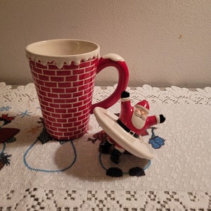 Hallmark Mug, Santa in Chimney Mug, Holiday Mug Excellent Vintage Condition