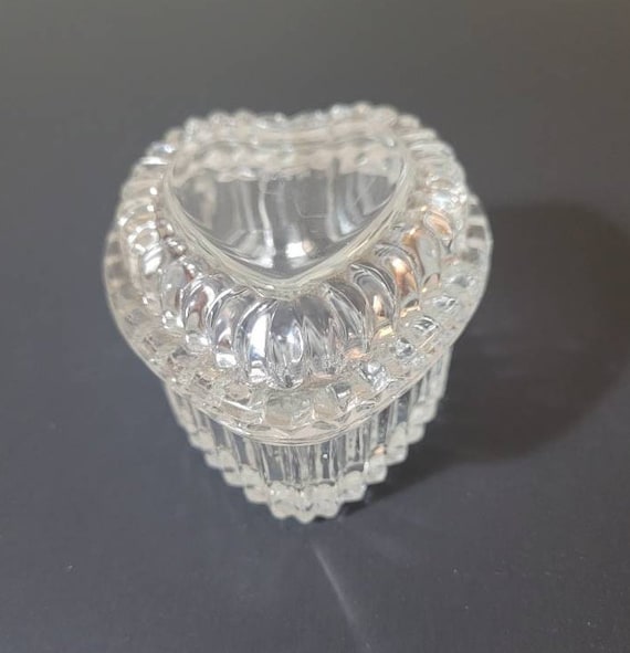 Crystal Heart Jewelry/Trinkets Box/Homco Heart Shaped… Gem
