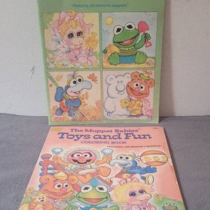 Muppet Babies Through the Year and Toys and Fun color book Jim Henson Muppets Sesame Street The Muppet Babies' - 1985 Jim Henson