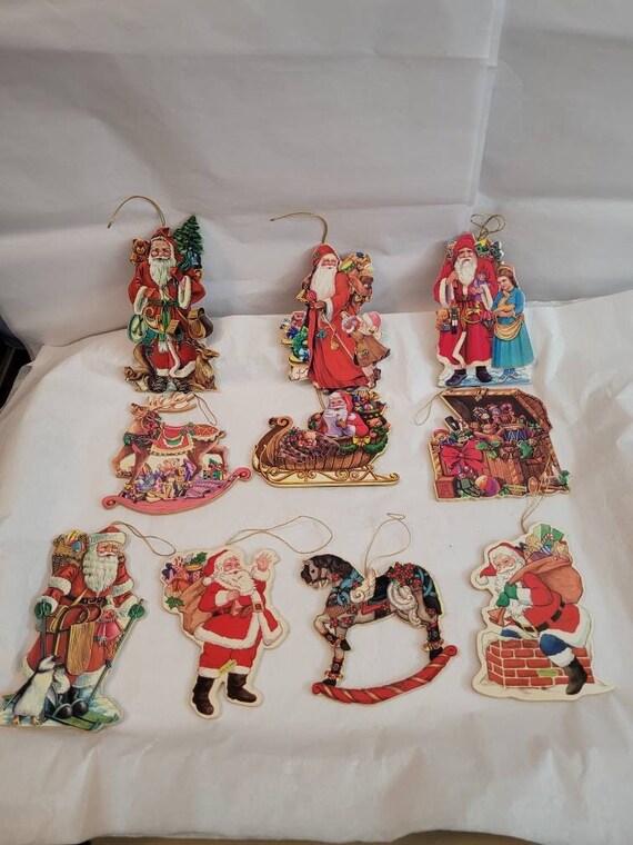 Vintage cardboard christmas ornaments Clearance