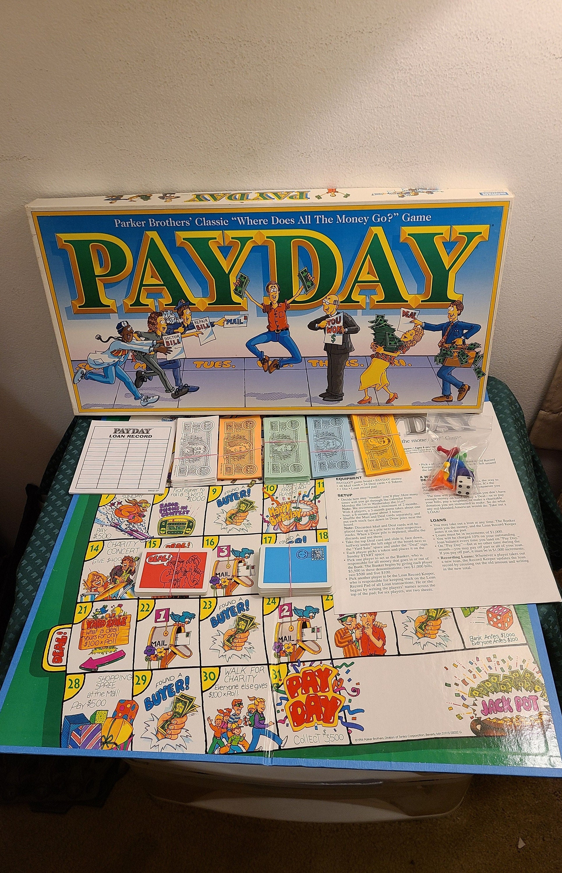 1994 Payday Board Game: Parker Brothers' Classic, Complete - Etsy