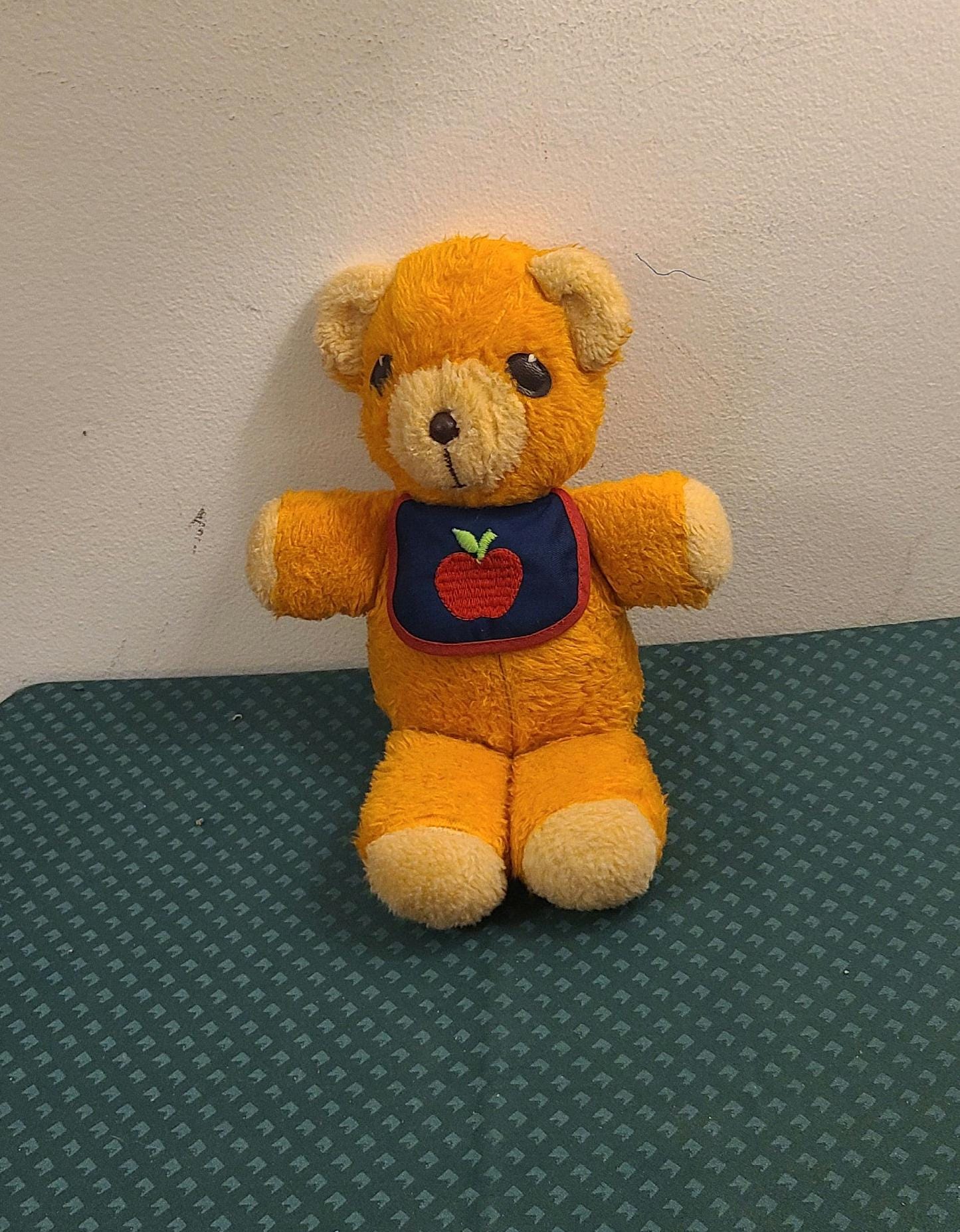 Vintage Plush Fisher Price 1975 Squeaker Orange Freddy Teddy Bear