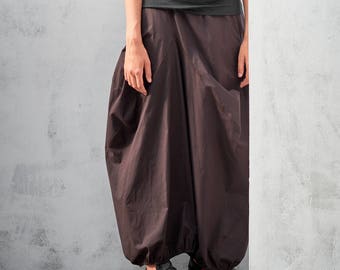 Distorted Brown Cottoned Skirt / Extravagant Brown Skirt / Futuristic Bottom/ Modern Skirt Loose Skirt in Brown Cotton AryaSense 6VEKBN17