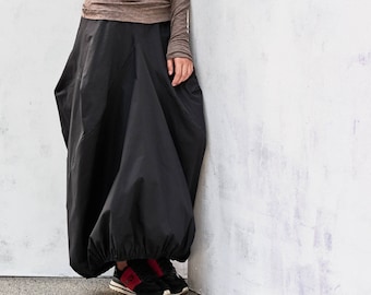 Distorted Black Skirt /Black Extravagant Skirt / Oversized Cotton Modern Loose Skirt /Arya Casual Black Loose Skirt AryaSense 6VEKBА17