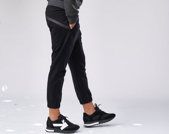 Black Casual Pants / Cropped Pants / Drop Crotch Pants / Loose Pants / Black Trousers / Pants by Arya Sense PNCRB20BLK