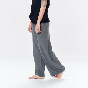 Wide-Leg Pants With Pockets / Loose Pants / Cotton trousers / Grey Trousers / Loose Cotton Pants / PWLP21GRY