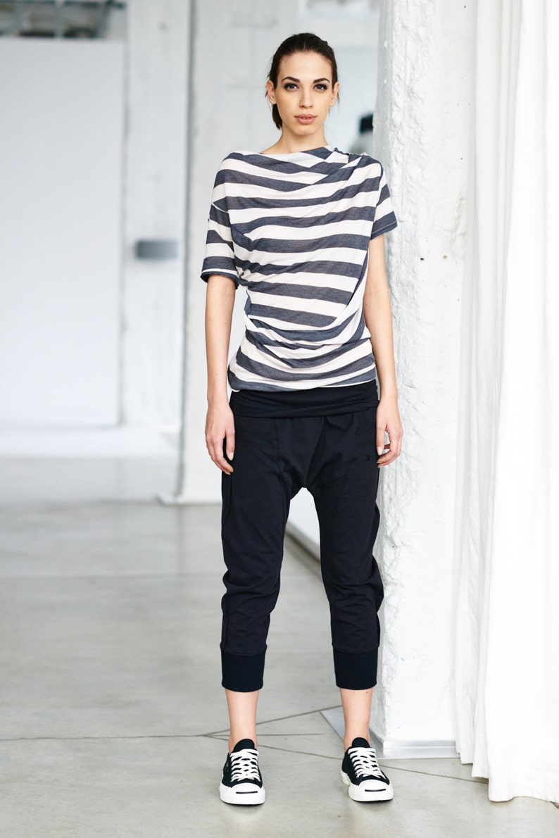 black drop crotch pants