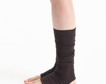 Dark Brown Yoga Spats / Yoga Leg Warmers / Dark Brown Yoga Socks / Unisex Yoga Spats / Pilates / Yoga Accessories by AryaSense / SPT16BR