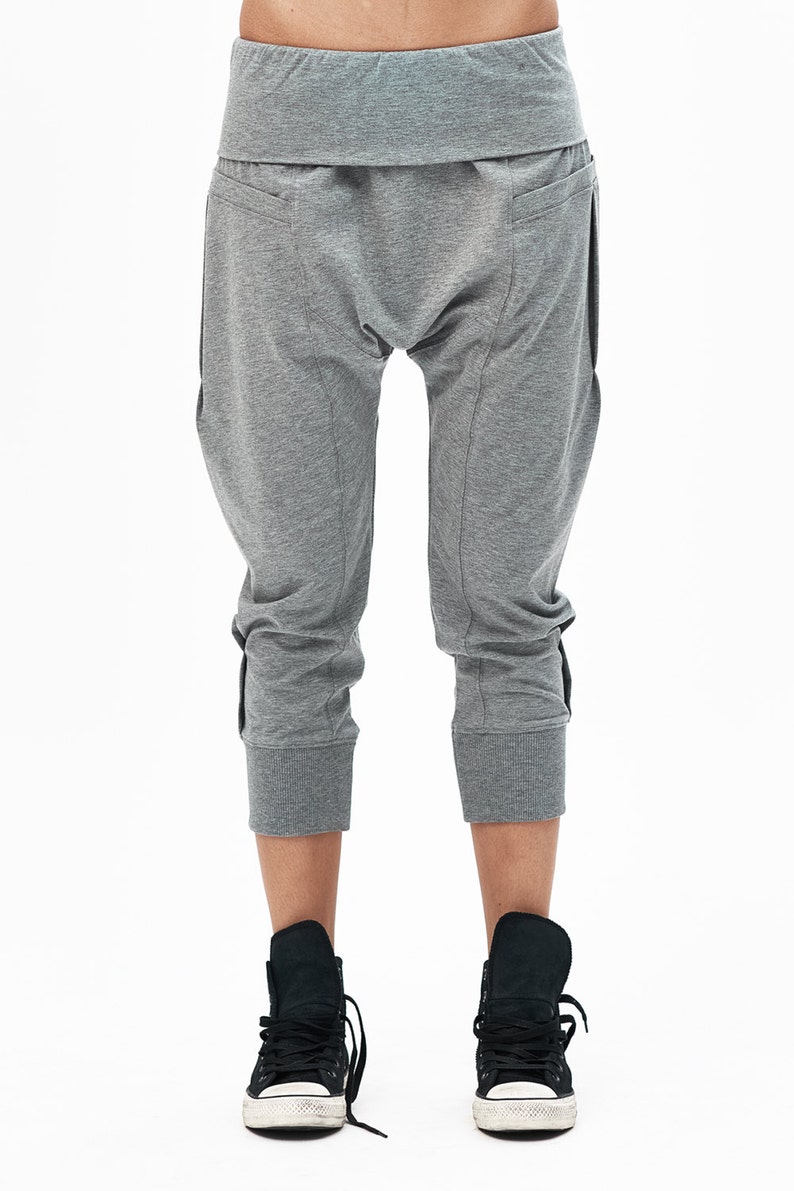 grey drop crotch joggers