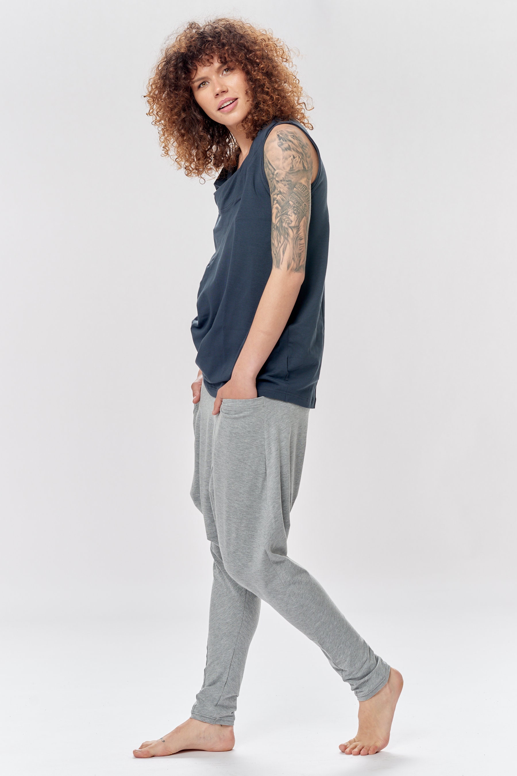 【Kashiko】Comfy : Lowrise Hotfix Pants Grey パンツ Kashiko】24ss Kashiko Comfy : Lowrise Hotfix Pants (Kashiko