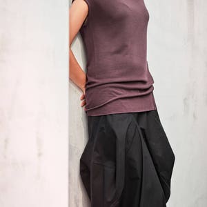 Distorted Black Skirt /Black Extravagant Skirt / Oversized Cotton Modern Loose Skirt /Arya Casual Black Loose Skirt AryaSense 6VEKBА17 image 3